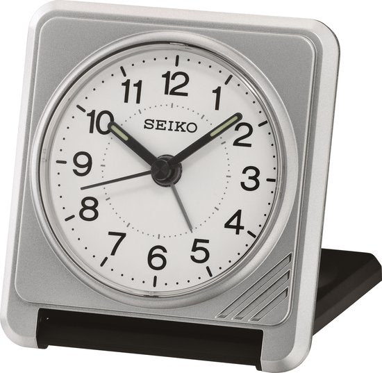 Seiko - Seiko zilverkleurige reiswekker QHT015S